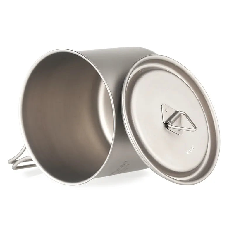 Titanium 550ml Mug With Lid Foldable Handle and Lid