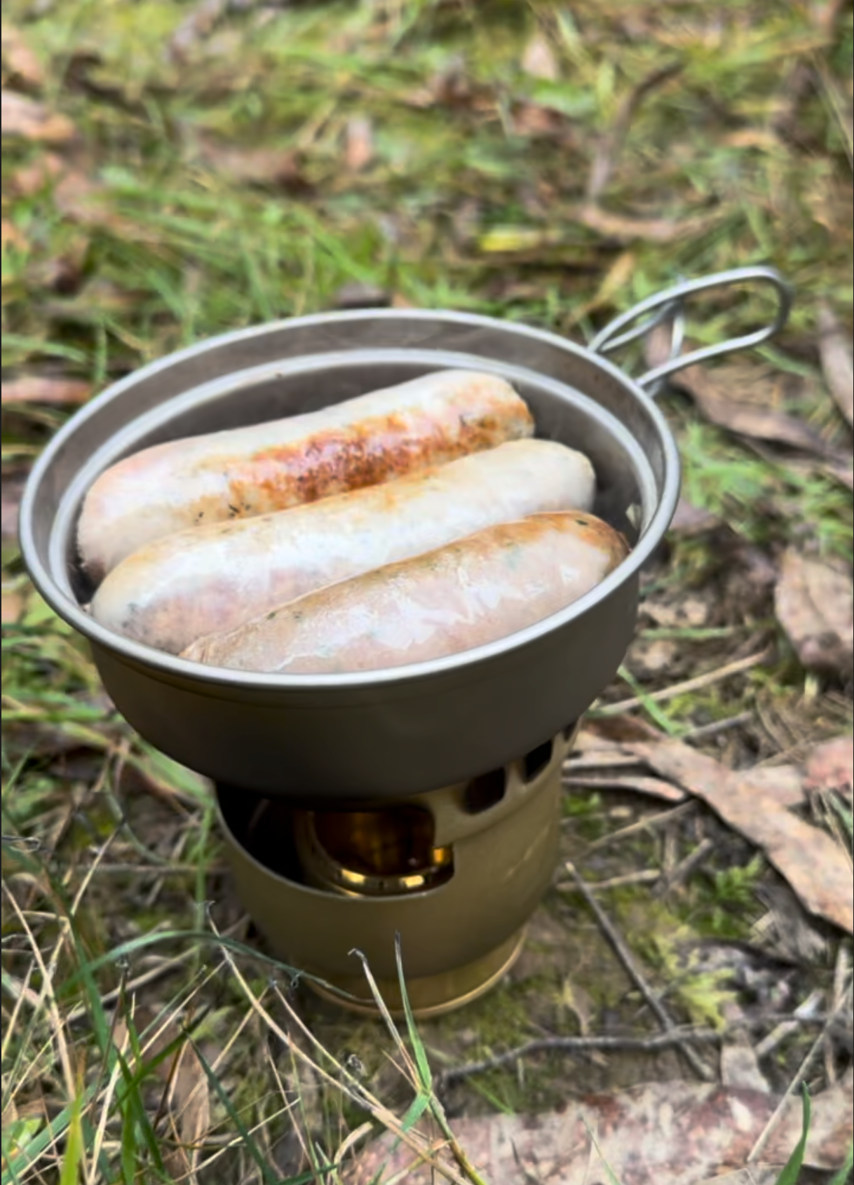 Ultralight Titanium Pot & Pan Set Outdoor Camping Cookware Foldable Handle Hanging Pot