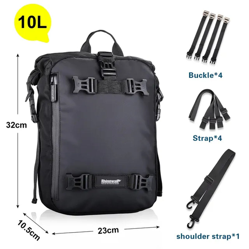 Motorcycle Rear Seat Bag 10L or 20L or 30L Waterproof Saddle Side Bag Luggage Pack Multifunction Shoulder Bag Backpack