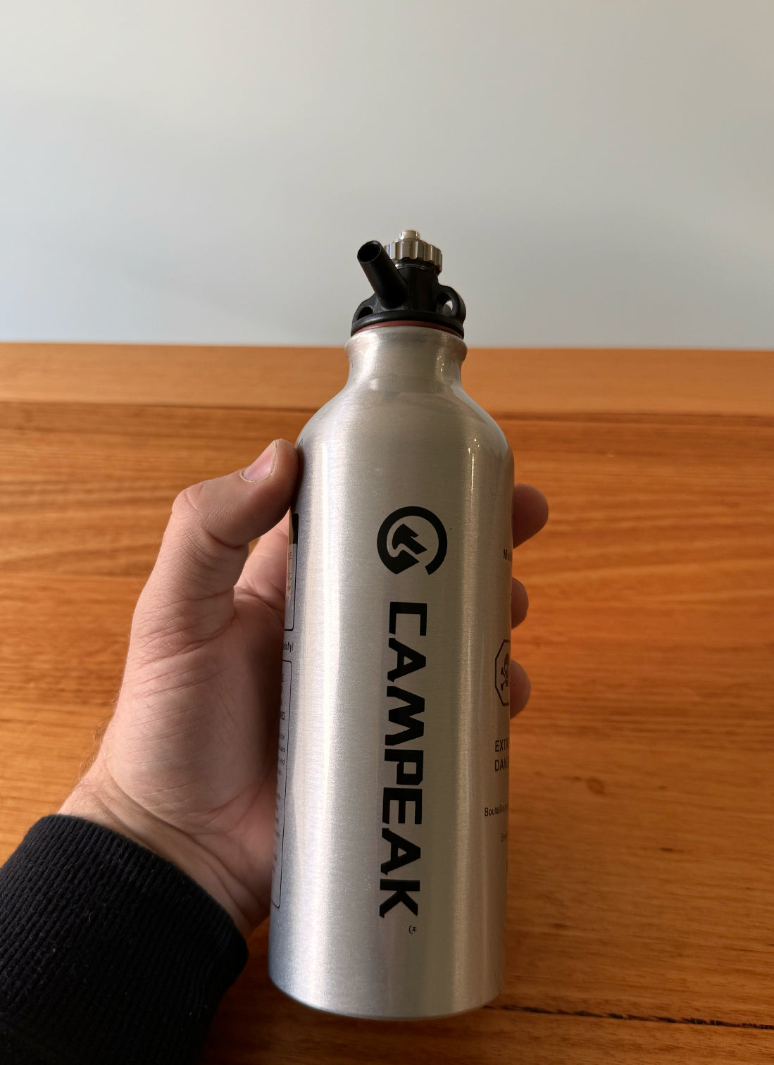 CAMPEAK Portable Aluminium Liquid Fuel Bottle 0.5L