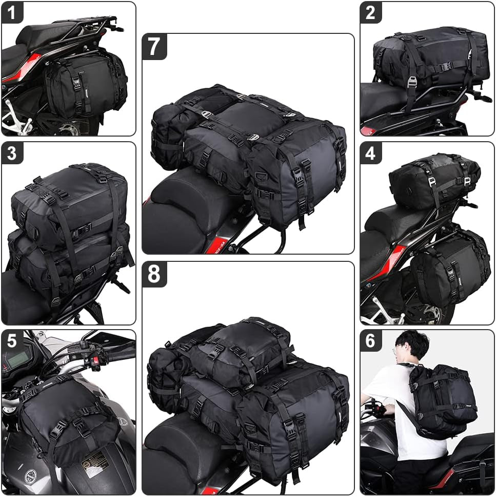 Motor Pannier Bag 10L Motorcycle Seat Bag Waterproof Travel Luggage